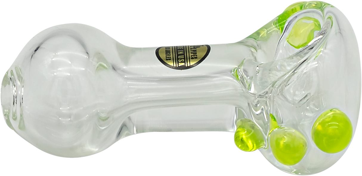 LA Pipes Thick Glass Spoon Pipe in Assorted Colors with Borosilicate Design, Top View