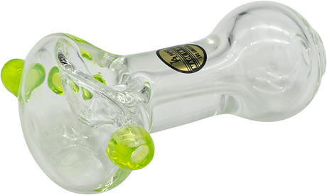 LA Pipes - Thick Glass Spoon Pipe with Assorted Color Accents - 4" Side View