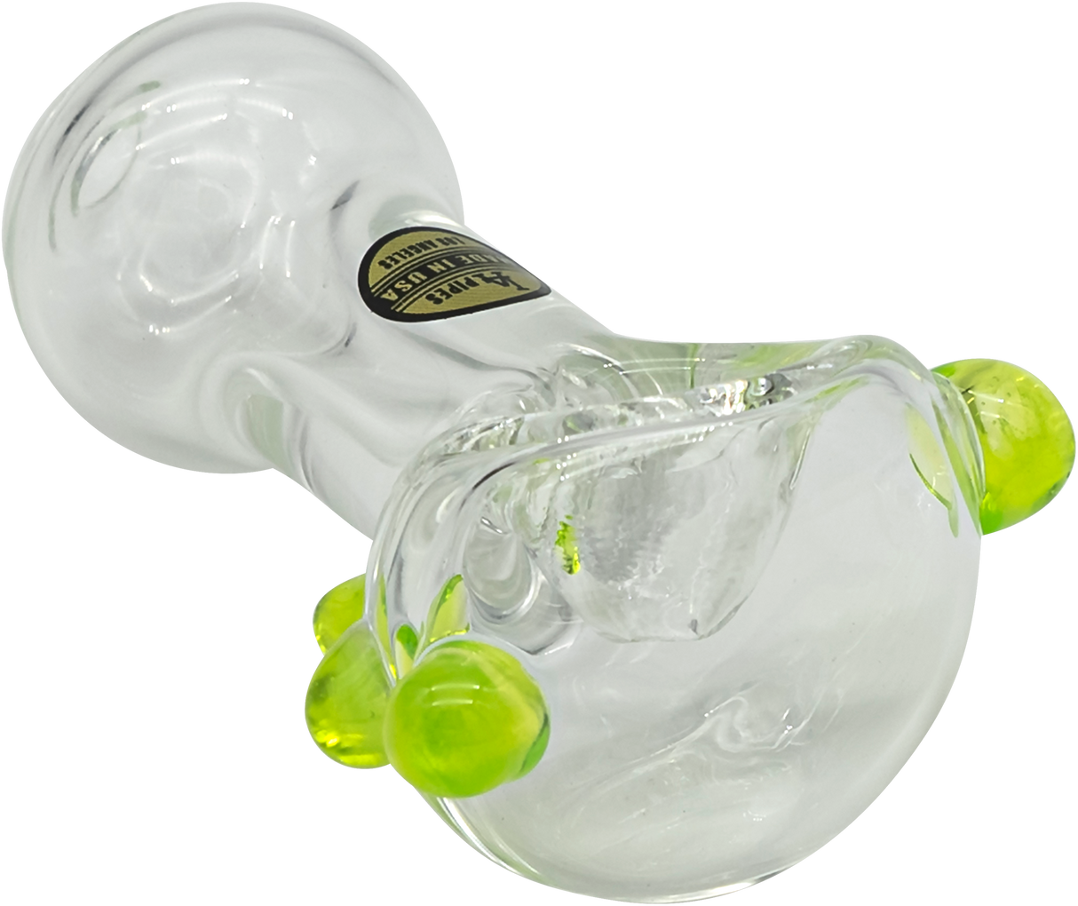 LA Pipes Thick Glass Spoon Pipe in Assorted Colors with Deep Bowl - Side View