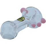 LA Pipes Thick Glass Spoon Pipe in Pink Cadillac, 4" Borosilicate Glass, Top View