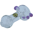 LA Pipes Thick Glass Spoon Pipe in Purple Slime, 4" Borosilicate, Angled Side View
