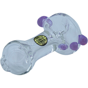 LA Pipes Thick Glass Spoon Pipe in Purple Slime, 4" Borosilicate, Angled Side View