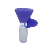 MAV Glass Thick Handle Bowl in Purple 14mm, Front View on White Background