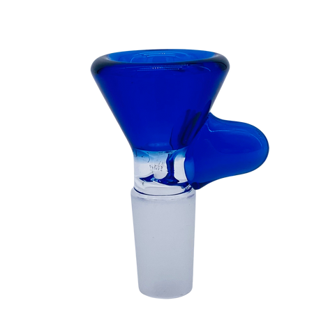MAV Glass Thick Handle Bowl in Blue, 14mm - Front View on Seamless White Background