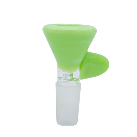 MAV Glass Thick Handle Bowl in Lime Green 14mm, Front View on Seamless White Background