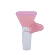 MAV Glass Thick Handle Bowl in Pink, 14mm, Clear Joint - Side View on White Background