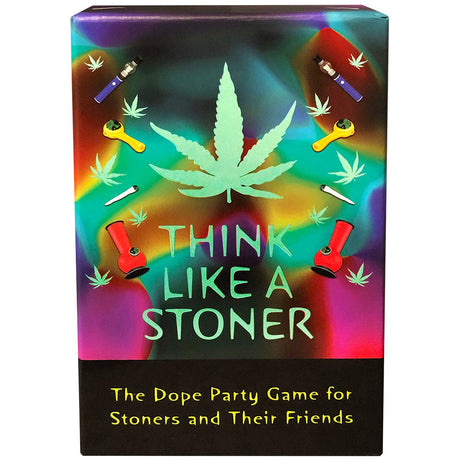Think Like A Stoner Game box front view with colorful cannabis leaf design