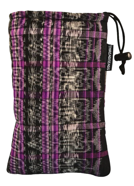 ThreadHeads Drawstring Padded Pouch in Assorted Colors, Front View, Compact and Portable Design