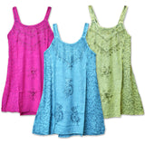 ThreadHeads Embroidered Strap Dresses in assorted colors, front view on white background