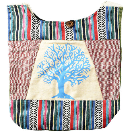 ThreadHeads Fractal Tree of Life Sling Bag in multicolor with front view on white background