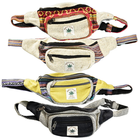 ThreadHeads Hemp Southwestern Fanny Packs in assorted colors, compact and portable design, displayed in a 4 pack