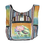 Threadheads Himalayan Hemp Lily Pad Patchwork Shoulder Bag | 15" x 14"