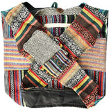 ThreadHeads Woven Cotton Sling Bag in Assorted Colors, 15" x 15" with Closable Design - Top View