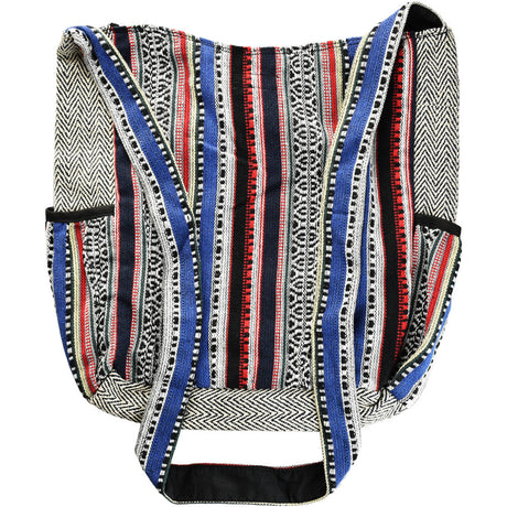 ThreadHeads Multi-Pattern Hemp Zippered Shoulder Bag in Assorted Colors, Front View