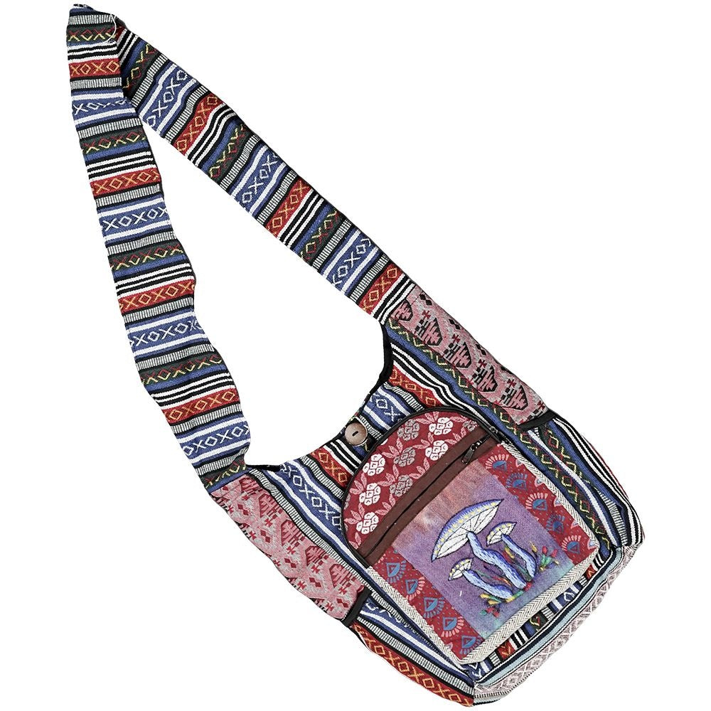 Threadheads Mushroom Aztec Patchwork Shoulder Bag | 15" x 14"