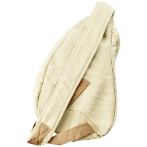 ThreadHeads Tan Rasta Hemp Leaf Sling Pack front view on a white background