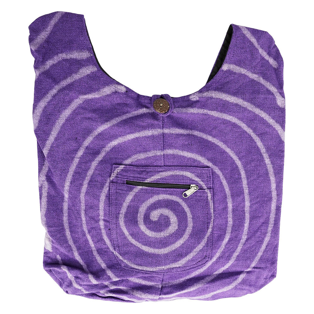 ThreadHeads Spiral Shoulder Bag in assorted colors with front zipper pocket