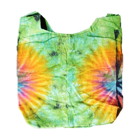 ThreadHeads Tree of Life Tie-Dye Sling Bag, 14" x 14" cotton bag with vibrant colors