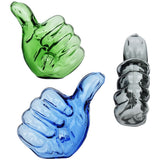 Thumbs Up Glass Hand Pipe | 4" | Assorted Colors | 3ct Bundle