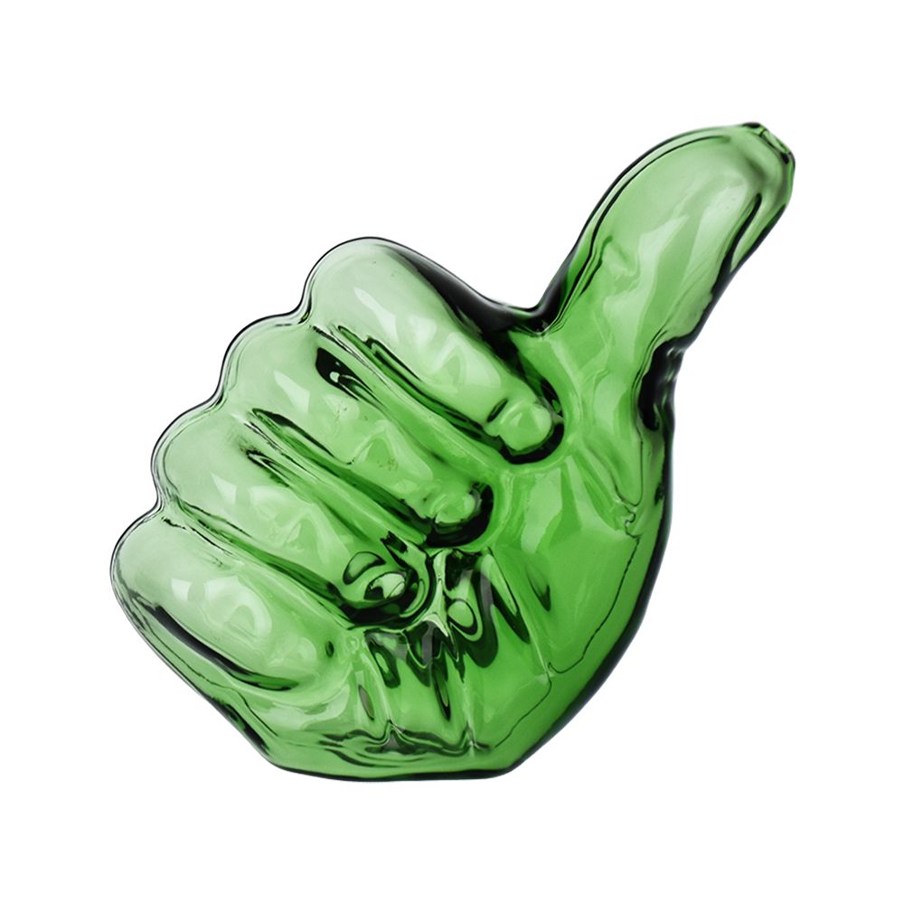 Thumbs Up Glass Hand Pipe | 4" | Assorted Colors | 3ct Bundle