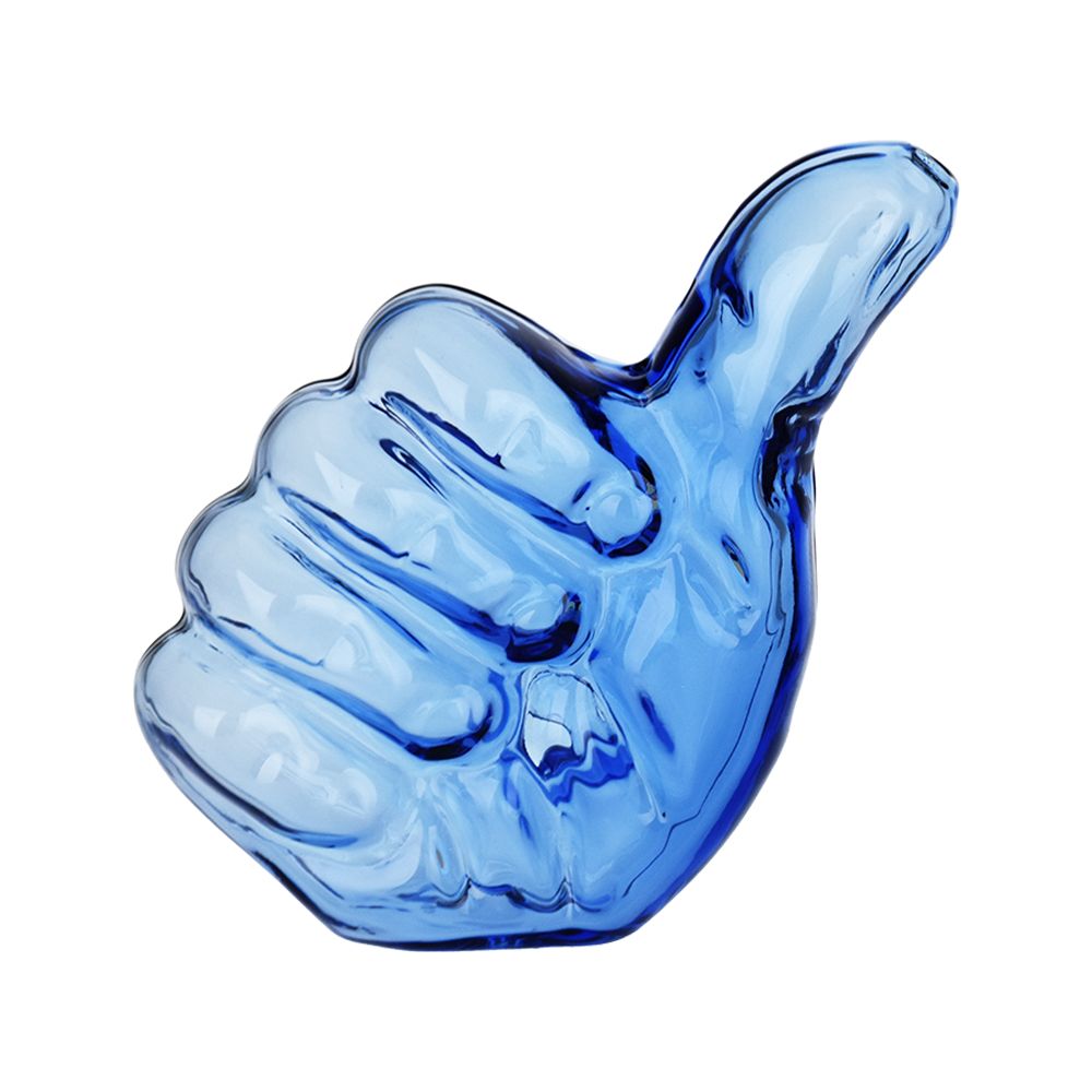 Thumbs Up Glass Hand Pipe | 4" | Assorted Colors | 3ct Bundle