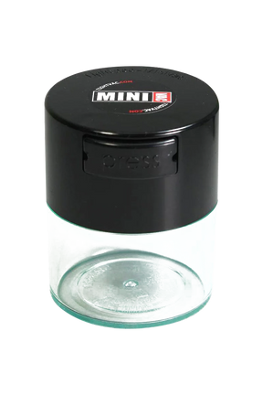 TightVac MiniVac Clear Airtight Storage Container, 2.9" Black, Portable Design