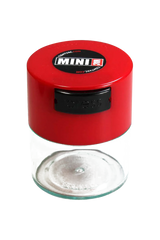 TightVac MiniVac Clear Airtight Storage Container with red lid, front view on white background