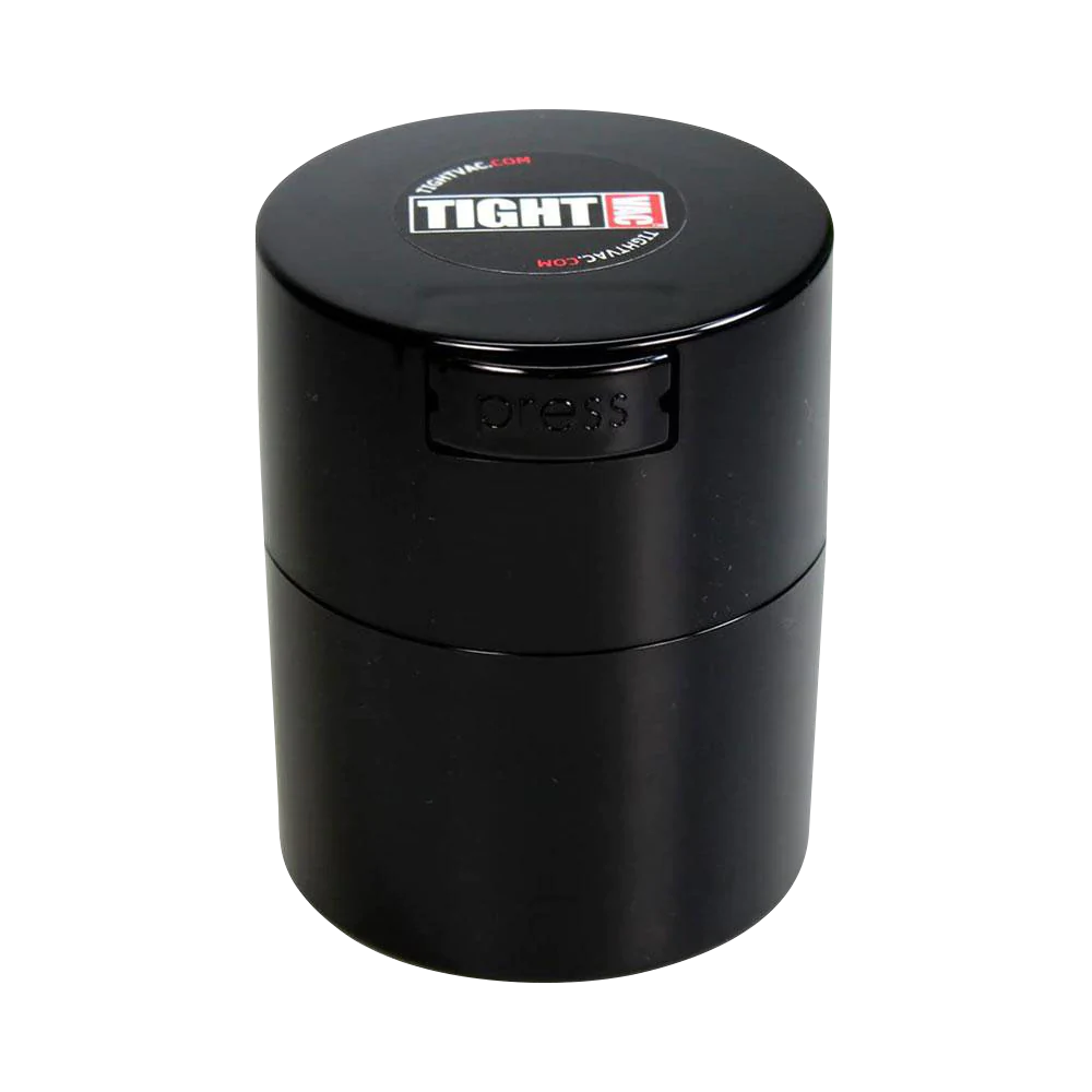 Tightvac Solid Black Airtight Storage Container, 3.75" Compact Design, Front View