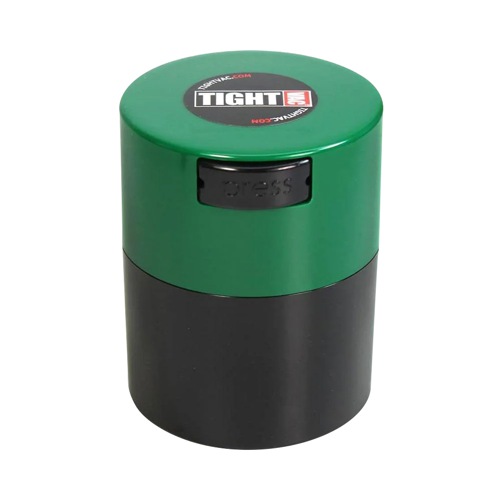 Tightvac Solid Airtight Storage Container, 3.75" high, in Green, front view, portable and compact design