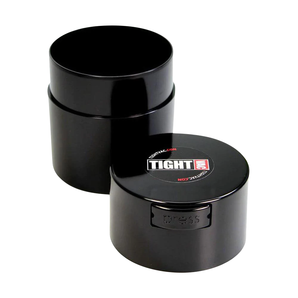 Tightvac Solid Airtight Storage Container in black, portable design with secure lid, front view