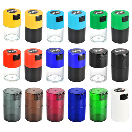 Assorted TightVac VitaVac Airtight Storage Containers, 5g, 2.75" in various colors, front view