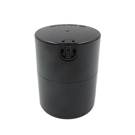 TightVAC CannaVac Lok G2 in Black, Airtight Storage with Built-in Grinder, Front View