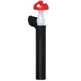 Toadstool Puffco Pivot glass attachment, 2.2 inch red mushroom mouthpiece in borosilicate glass