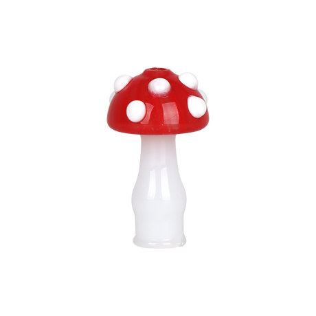 Red and white toadstool e-rig glass attachment made to work with the Puffco Pivot vaporizer