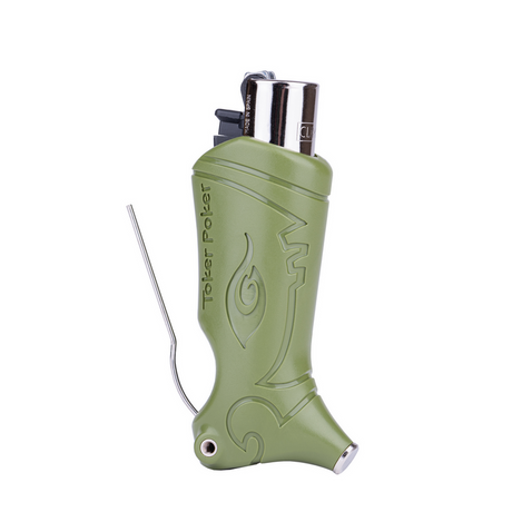 Toker Poker Clipper in Green - All-in-One Tool with Poker and Tamper - Front View