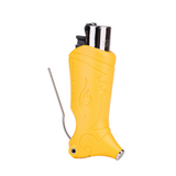 Toker Poker Clipper in yellow with built-in poker and tamper, front view on a white background