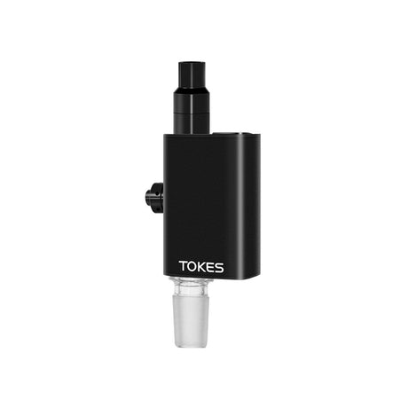 SOC Tokes Dual-Use Wax Vaporizer with 14mm Male Adapter in Black, Front View, Portable Design