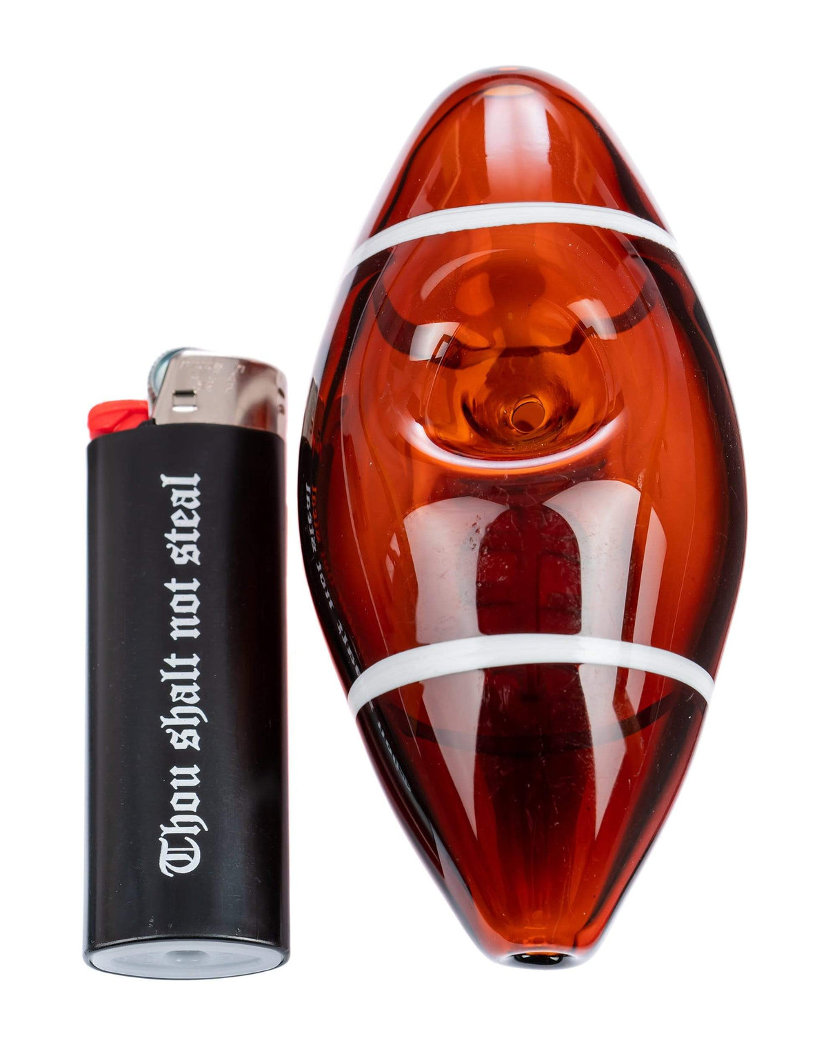 Amber Touchdown Glass Steamroller by Valiant Distribution - 4" Compact Size with Football Design