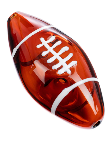 Amber colored Touchdown Glass Steamroller by Valiant Distribution, 4" novelty football design