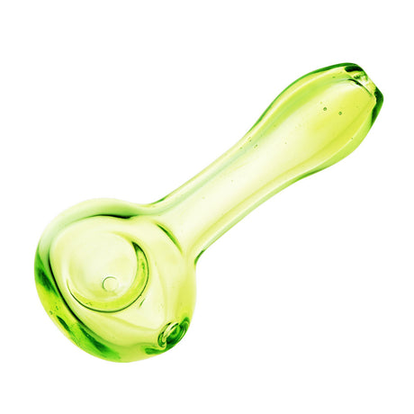Translucent Spring Green Spoon Pipe, 3.25"-4.25", Borosilicate Glass, Top View