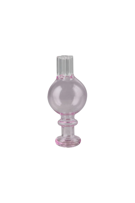 Borosilicate glass Triple Barrel Airflow Carb Cap for dab rigs, 30mm size, front view