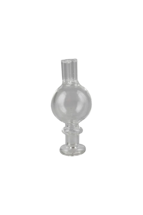 Borosilicate glass triple barrel airflow carb cap for dab rigs, 30mm, front view on white background