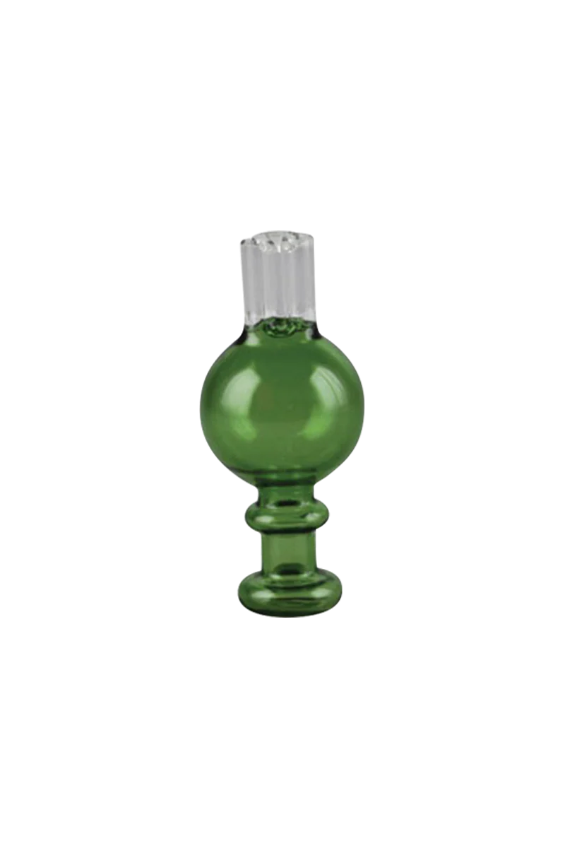 Borosilicate glass triple barrel airflow carb cap for dab rigs, 30mm size, front view