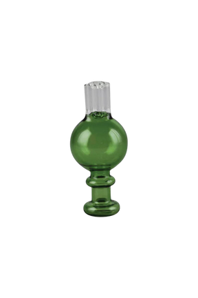 Borosilicate glass triple barrel airflow carb cap for dab rigs, 30mm size, front view