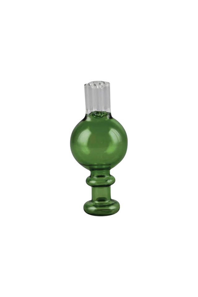 Borosilicate glass triple barrel airflow carb cap for dab rigs, 30mm size, front view
