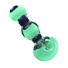 Triple Glow Bubble Fumed Spoon Pipe in Borosilicate Glass for Dry Herbs, Side View