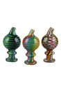 Assorted Trippy Worked Glass Carb Caps for Dab Rigs, 27mm Borosilicate, Front View