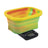 Truweigh Mini Crimson Portable Scale with Rasta Collapsible Silicone Bowl - Front View