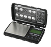 Truweigh Tuff-Weigh Mini Scale in Black, 100g x 0.01g, open view showing digital display and instructions