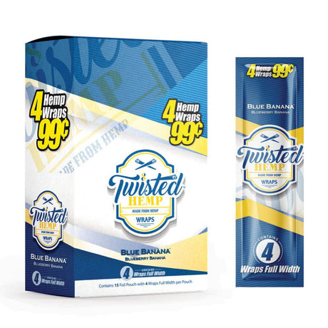 Twisted Hemp Original Blunt Wraps in Blue Banana flavor, front view on white background